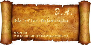Dörfler Antonietta névjegykártya